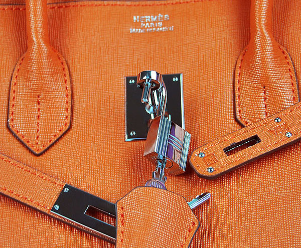 Hermes original epsom leather birkin 25 bag H25 orange