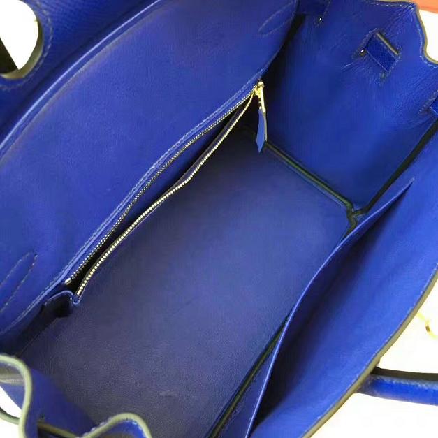 Hermes original epsom leather birkin 25 bag H25 royal blue