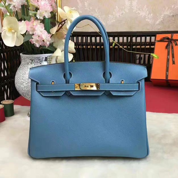 Hermes original epsom leather birkin 30 bag H30 blue