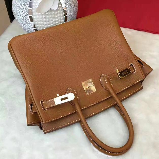 Hermes original epsom leather birkin 35 bag H35-3 coffee