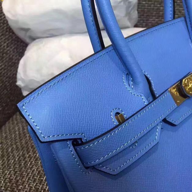 Hermes original epsom leather birkin 35 bag H35-3 sky blue