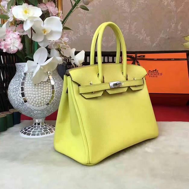 Hermes original epsom leather birkin 35 bag H35-3 lemon yellow