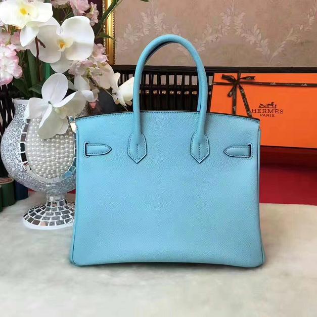 Hermes original epsom leather birkin 35 bag H35-3 light blue 