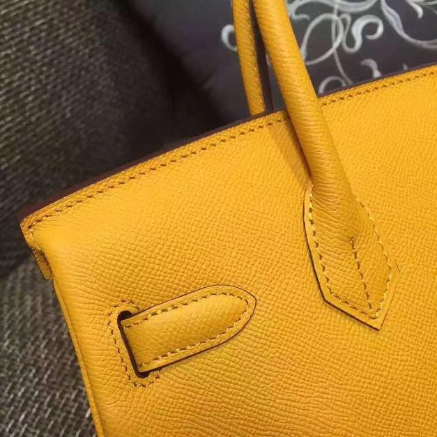 Hermes original epsom leather birkin 35 bag H35-3 yellow