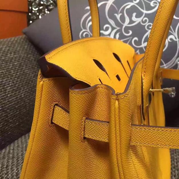 Hermes original epsom leather birkin 35 bag H35-3 yellow