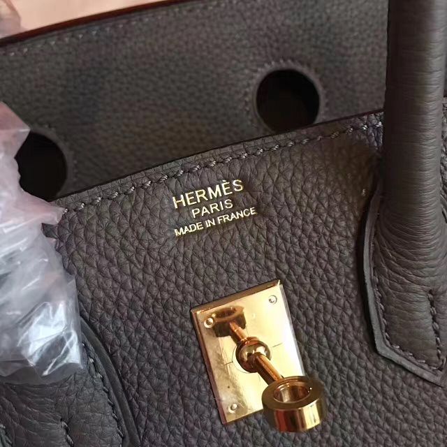 Hermes original togo leather birkin 35 bag H35-1 dark gray