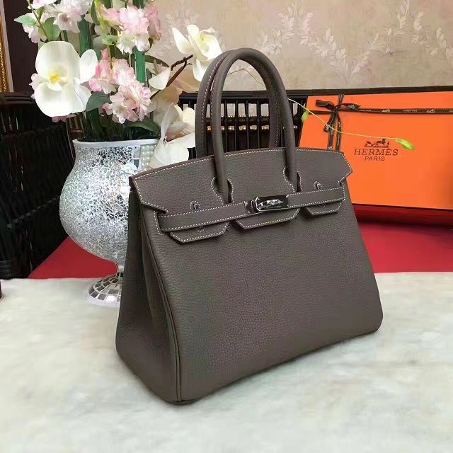 Hermes original togo leather birkin 35 bag H35-1 gray