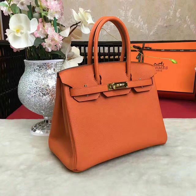 Hermes original togo leather birkin 35 bag H35-1 orange