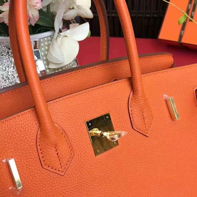 Hermes original togo leather birkin 35 bag H35-1 orange