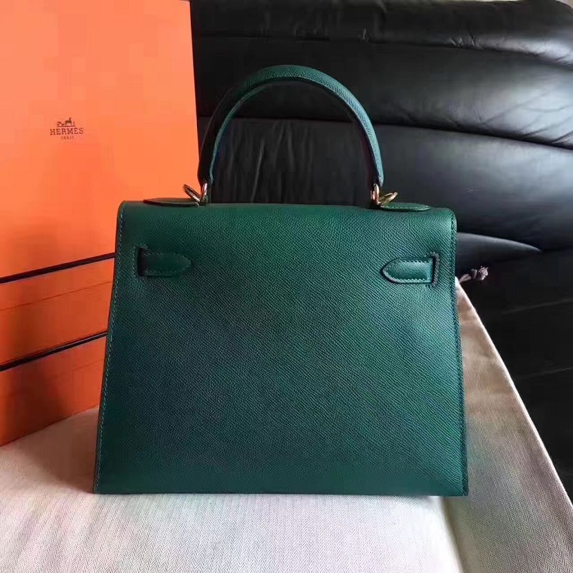 Hermes original epsom leather kelly 28 bag K28-1 vert fonce