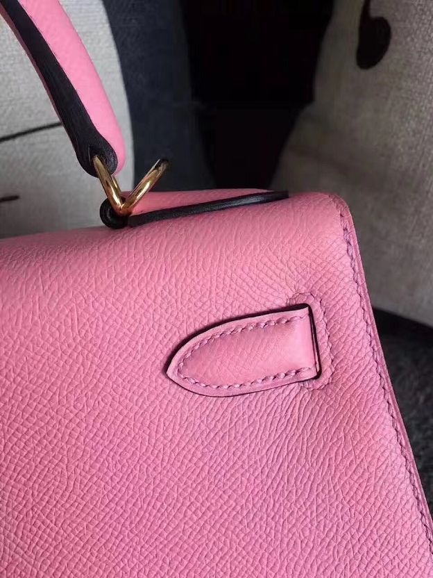 Hermes original epsom leather kelly 28 bag K28-1 pink