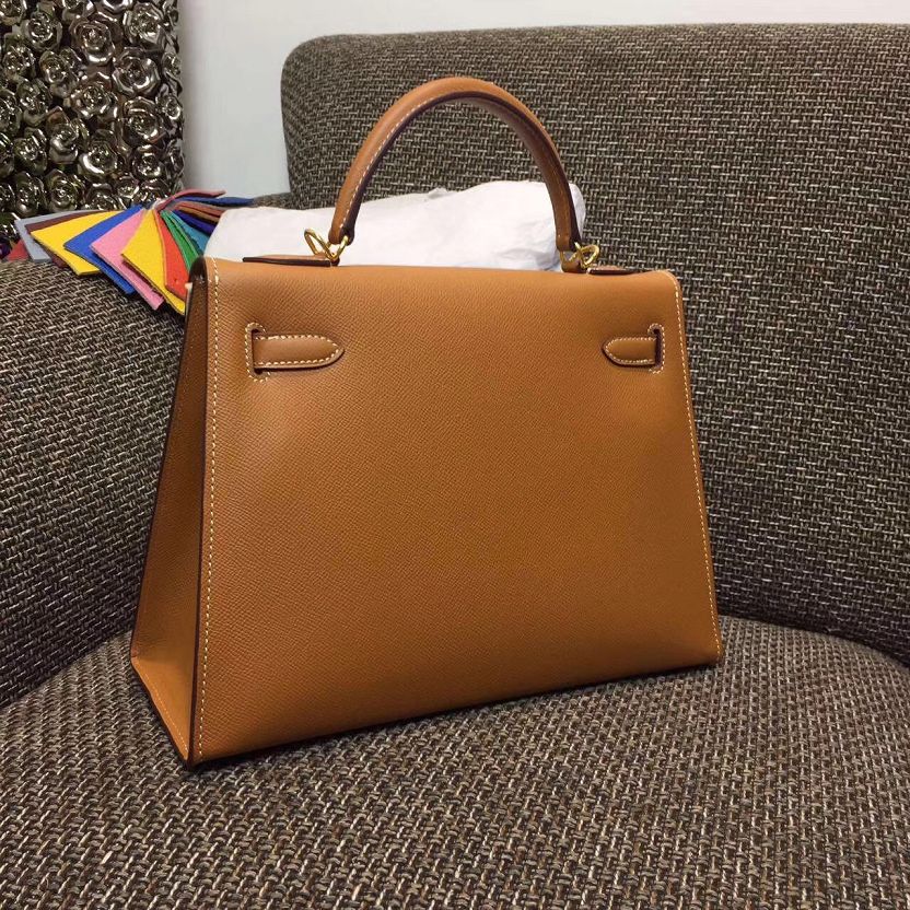 Hermes original epsom leather kelly 25 bag K25-1 coffee