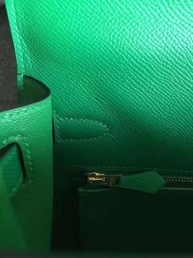 Hermes original epsom leather kelly 32 bag K32-1 green
