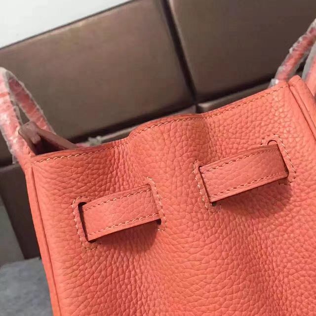 Hermes original togo leather birkin 25 bag H25-1 coral