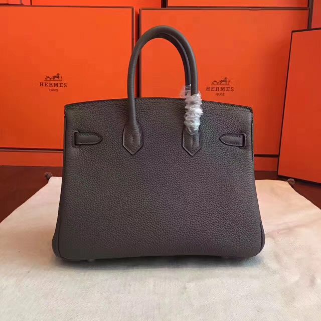 Hermes original togo leather birkin 25 bag H25-1 dark gray