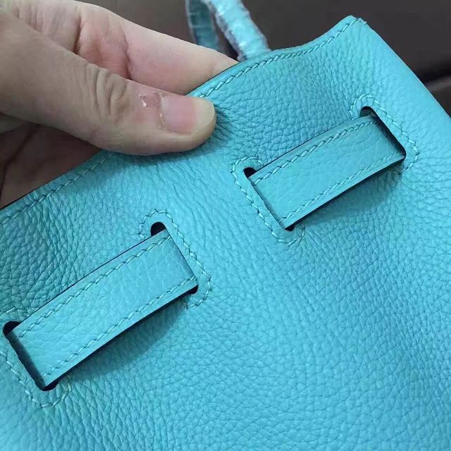 Hermes original togo leather birkin 25 bag H25-1 lake blue