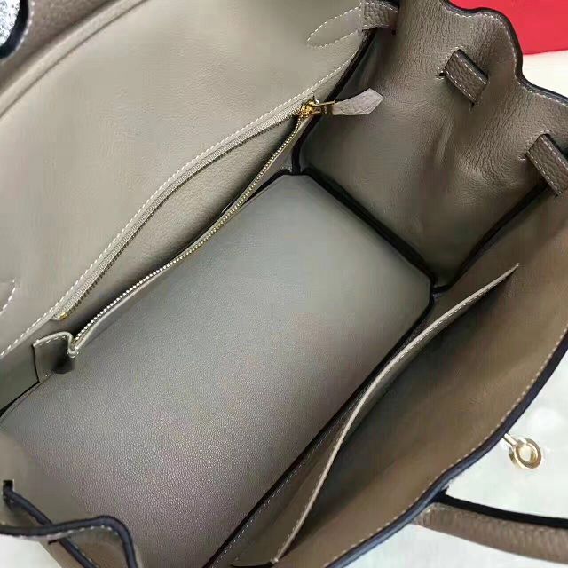 Hermes original togo leather birkin 25 bag H25-1 light gray
