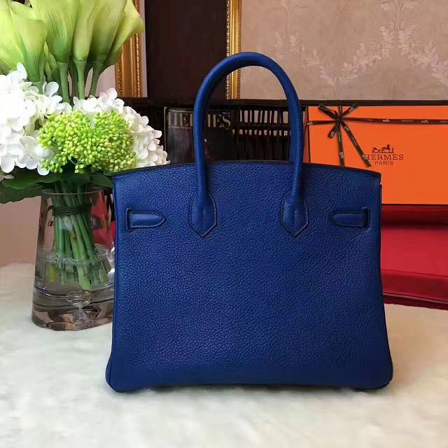 Hermes original togo leather birkin 25 bag H25-1 navy blue