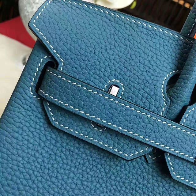 Hermes original togo leather birkin 25 bag H25-1 ocean blue