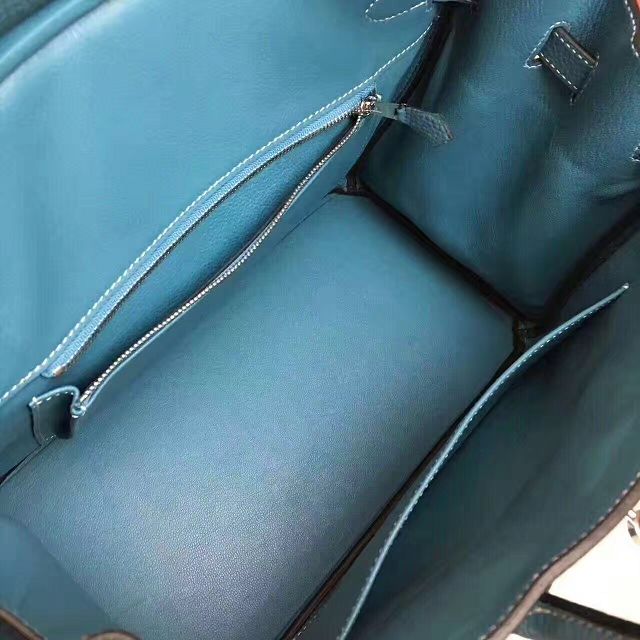 Hermes original togo leather birkin 25 bag H25-1 ocean blue