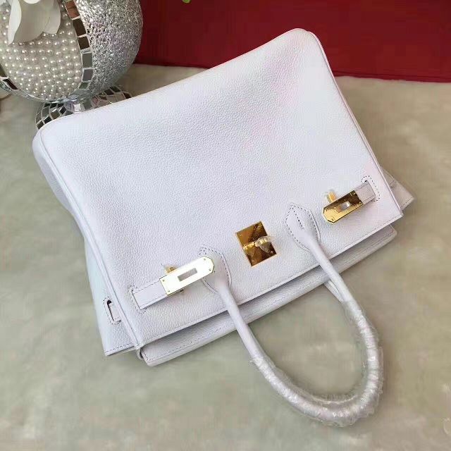 Hermes original togo leather birkin 25 bag H25-1 white