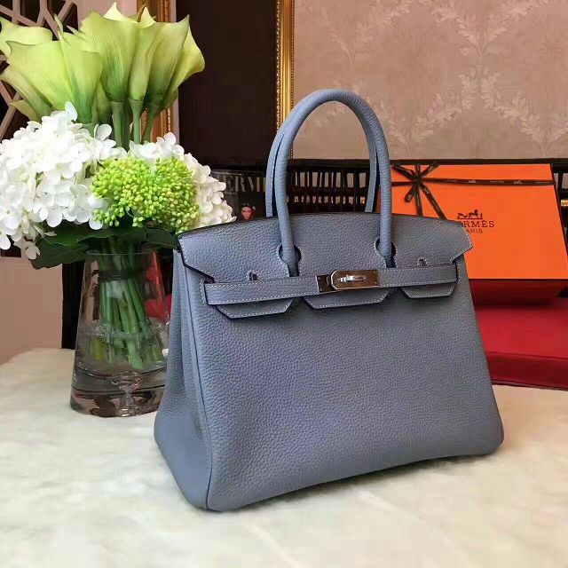 Hermes original togo leather birkin 30 bag H30-1 light blue