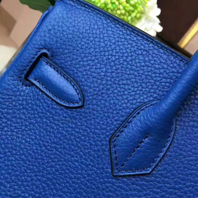 Hermes original togo leather birkin 30 bag H30-1 navy blue