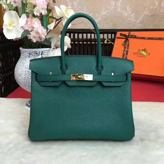 Hermes original togo leather birkin 30 bag H30-1 olive