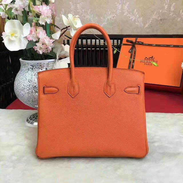 Hermes original togo leather birkin 30 bag H30-1 orange