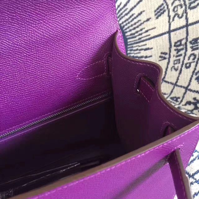 Hermes original epsom leather kelly 28 bag K28-1 purple