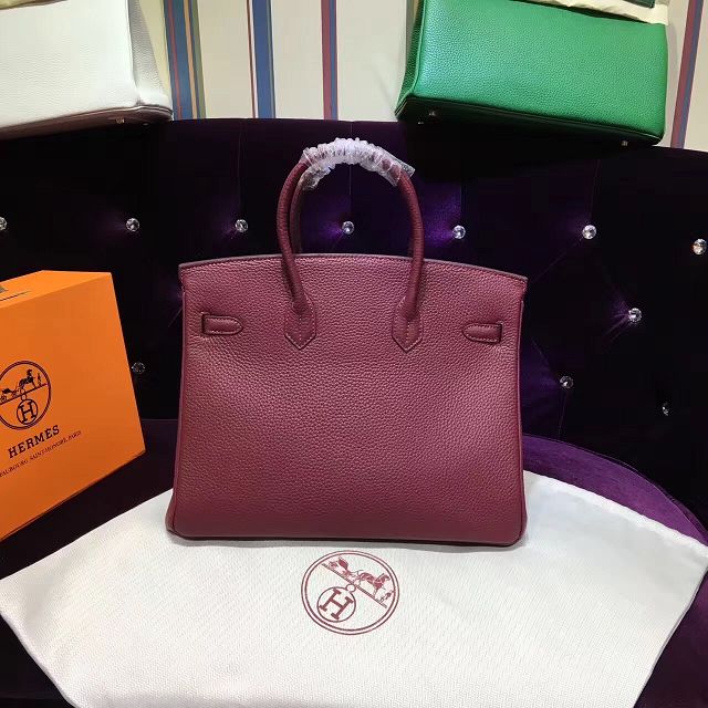 Hermes top togo leather birkin 30 bag H30-2 burgundy