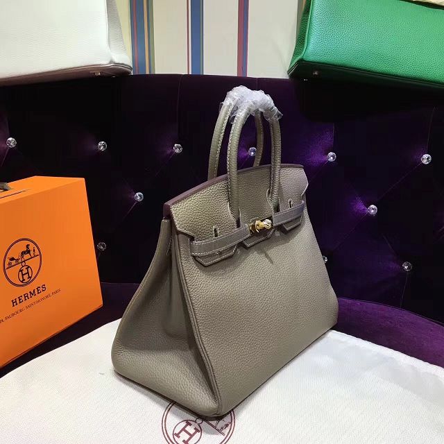 Hermes top togo leather birkin 30 bag H30-2 gray