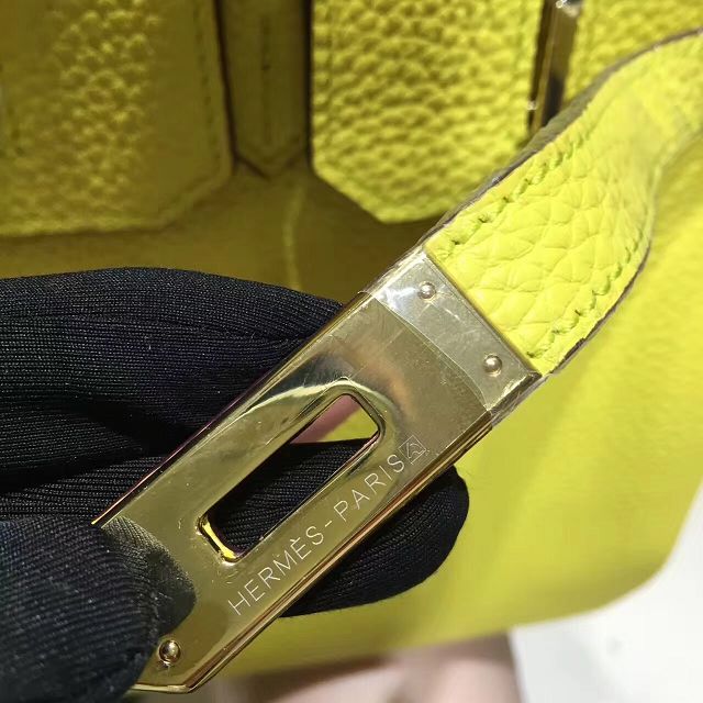 Hermes top togo leather birkin 30 bag H30-2 lemon yellow