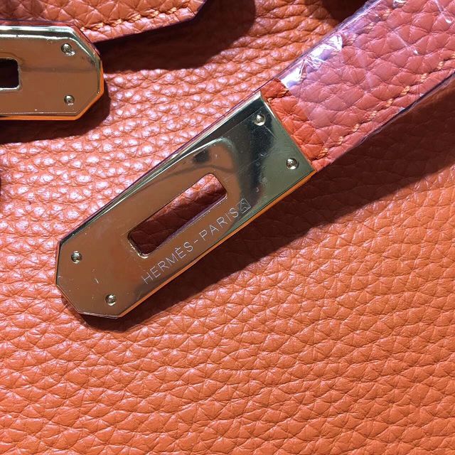 Hermes top togo leather birkin 30 bag H30-2 orange