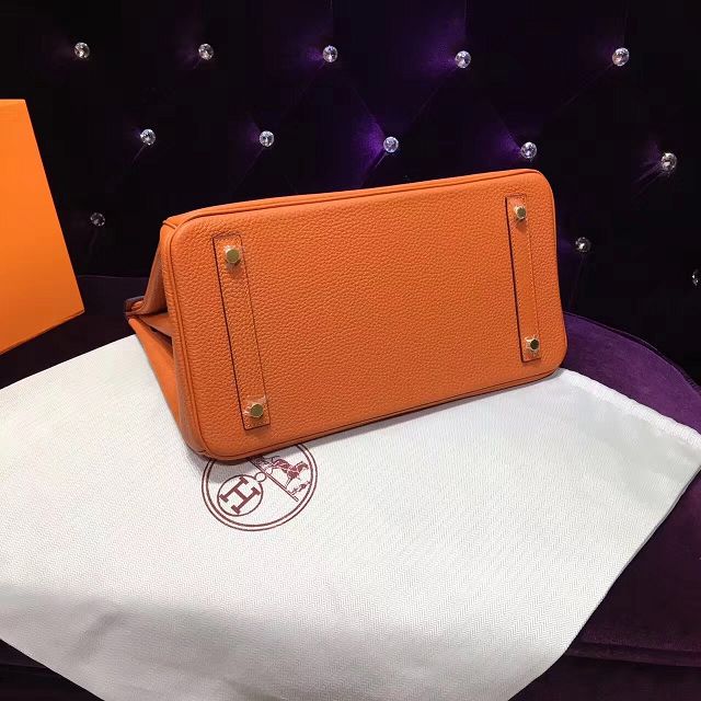 Hermes top togo leather birkin 30 bag H30-2 orange