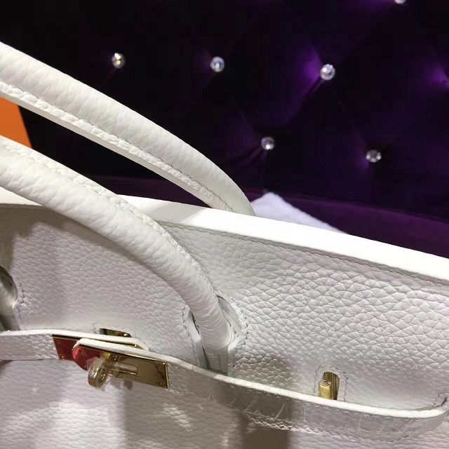 Hermes top togo leather birkin 30 bag H30-2 white