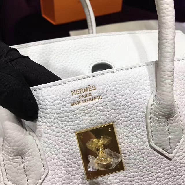 Hermes top togo leather birkin 30 bag H30-2 white