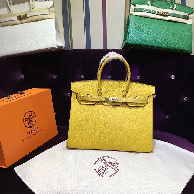 Hermes top togo leather birkin 30 bag H30-2 yellow