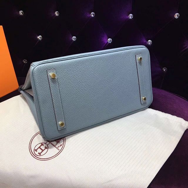 Hermes top togo leather birkin 35 bag H35-2 light blue