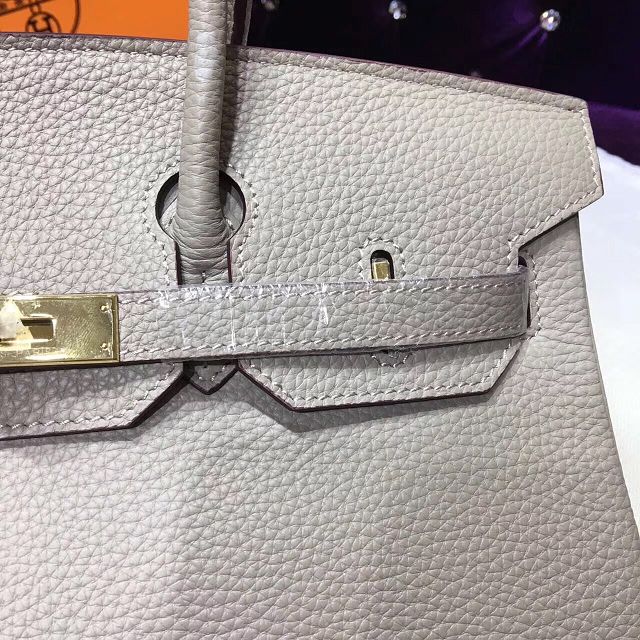 Hermes top togo leather birkin 35 bag H35-2 light gray