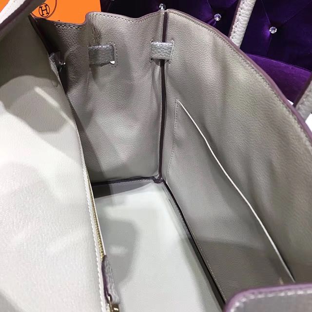 Hermes top togo leather birkin 35 bag H35-2 light gray