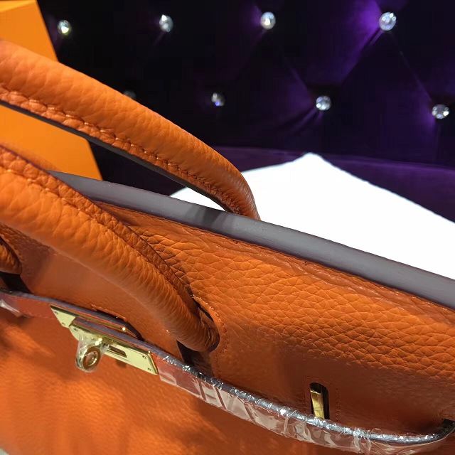 Hermes top togo leather birkin 35 bag H35-2 orange