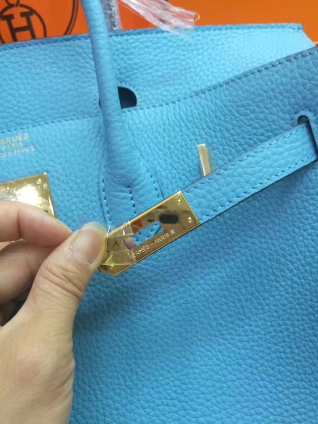 Hermes top togo leather birkin 35 bag H35-2 sky blue