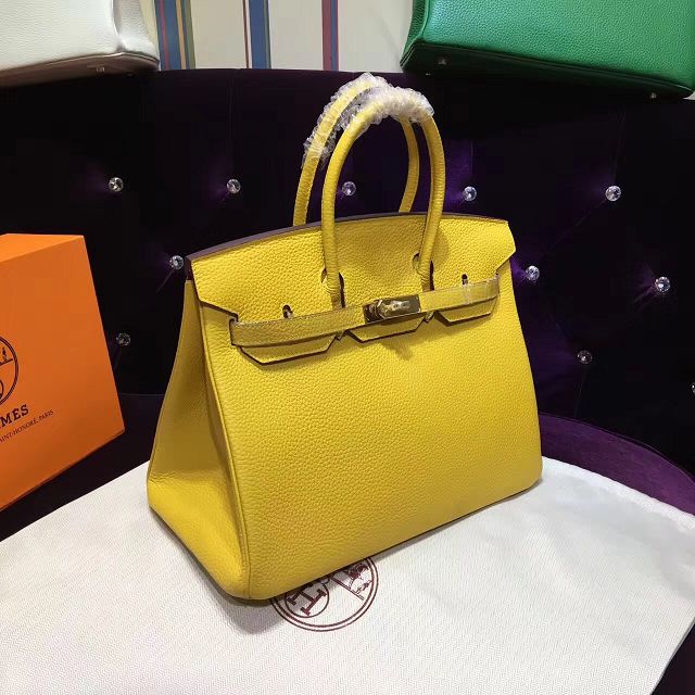 Hermes top togo leather birkin 35 bag H35-2 yellow