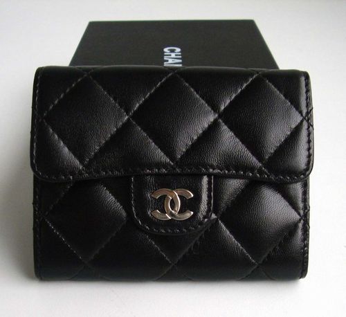 CC original lambskin classic small flap wallet A84401 black