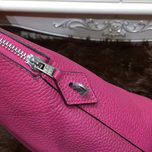 Hermes calfskin medium bolide 31 bag B31 rose red