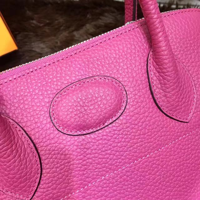 Hermes calfskin small bolide 27 bag B27 rose red