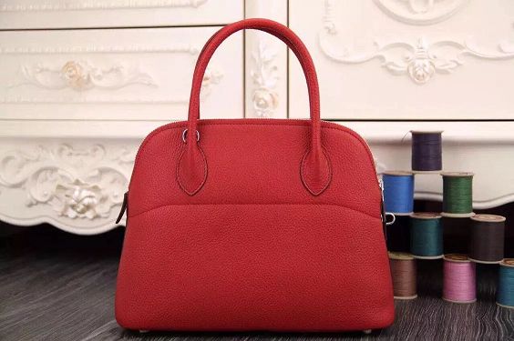 Hermes calfskin small bolide 27 bag B27 red