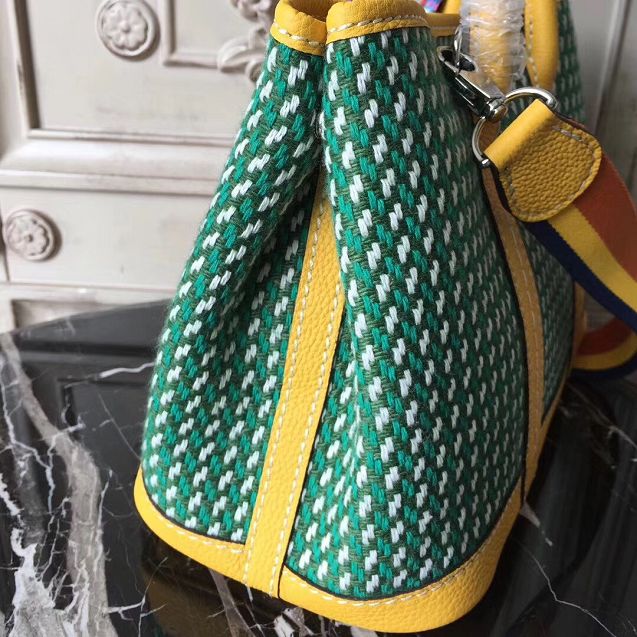Hermes hand-made original wollen fabric garden party 30 bag G030 yellow&green