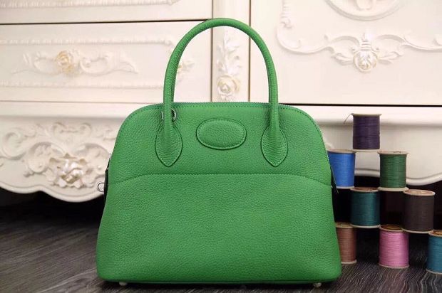 Hermes original togo leather small bolide 27 bag B027 green